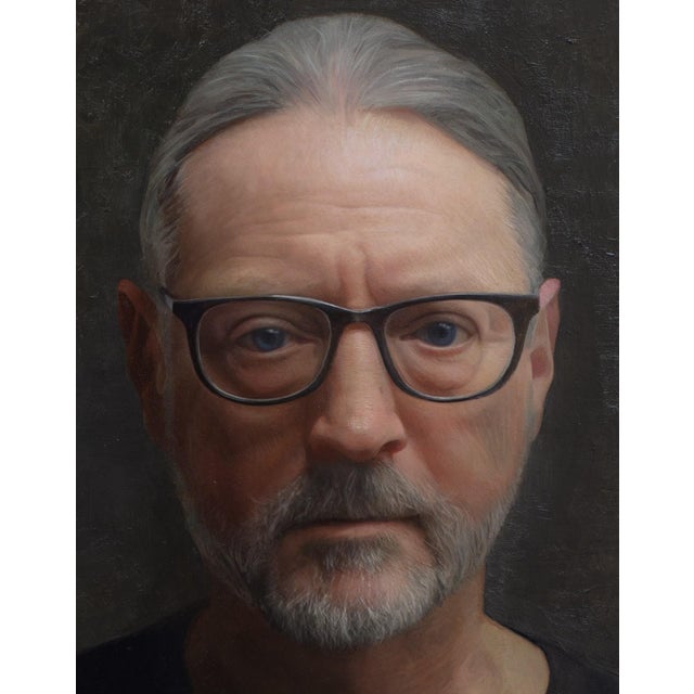 This self-portrait captures a contemplative gaze, revealing the artist's introspection at the age of 72. The use of oil on...