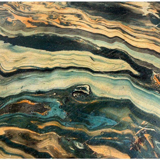 Vintage Marble Paper Kids Table and Chair Set For Sale - Image 10 of 12