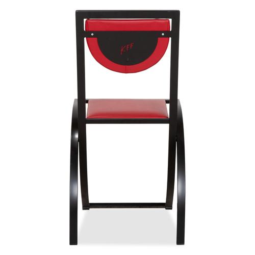 Sinus Chairs in Blue and Red Leather from KFF, Set of 4 For Sale - Image 11 of 13