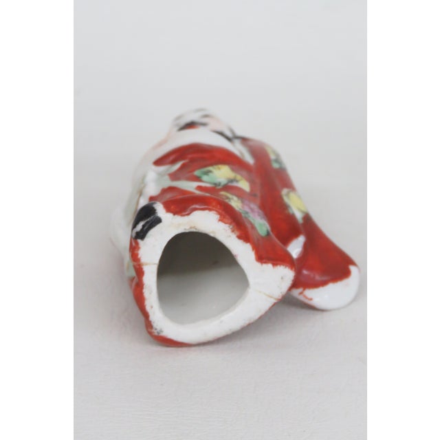 Porcelain Zhongli Quan Figurine Taoist Mythology Good Fortune Mid Century 4974b For Sale In Miami - Image 6 of 10