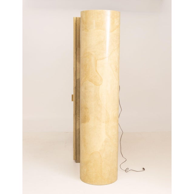 Karl Springer Style Faux Travertine Cabinet For Sale - Image 9 of 12