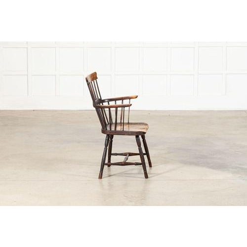 19th Century English Vernacular Yew & Fruitwood Stick Back Windsor Chair, 1800s For Sale - Image 7 of 15