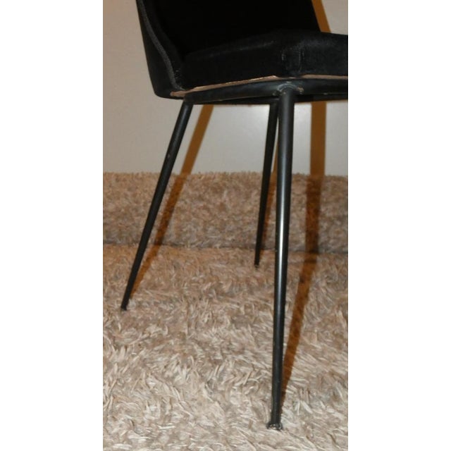 Black Velvet Dining Chairs, Italy, 1960s, Set of 4 For Sale - Image 4 of 16