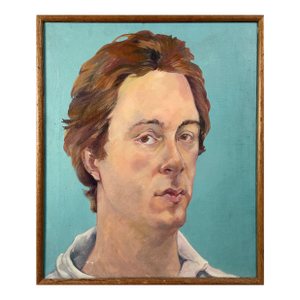 Vintage Postmodern Self-Portrait (C. 1970, Oil on Canvas)