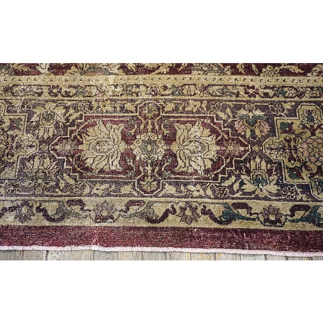 Brilliantly Wine Red Color With Great Medallion and Florid Design Antique Indian Agra Rug For Sale In New York - Image 6 of 8