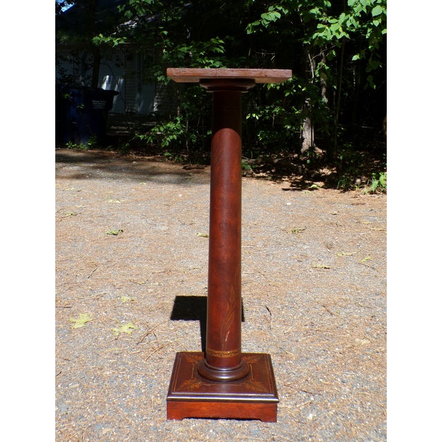 Art Nouveau Antique Art Nouveau Mahogany Pedestal Plant Bust Stand For Sale - Image 3 of 18