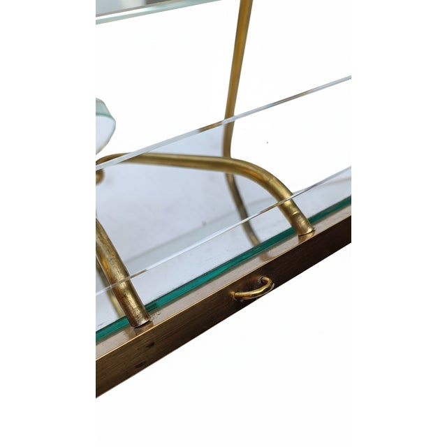 Vintage Wall-Mounted Coat Rack with Hat Rack in Brass, 1950s For Sale - Image 6 of 18