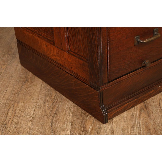 Yawman & Erbe Antique Oak Multi-Drawer File Cabinet For Sale - Image 12 of 18