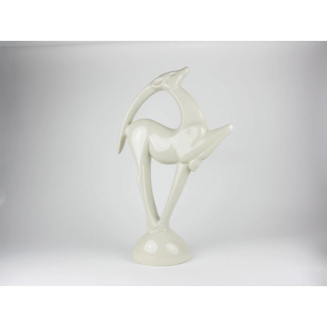 Vintage Haeger Pottery White Gazelle or Antelope Ceramic Sculpture For Sale - Image 12 of 14
