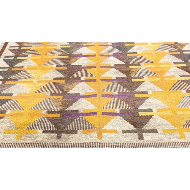 Mid 20th Century Doris Leslie Blau Midcentury Swedish Rolakan Rug by Gavleborgs Lans Hemslojd For Sale - Image 5 of 9