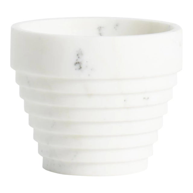 Contemporary Handcrafted Pot in Italian Marble For Sale