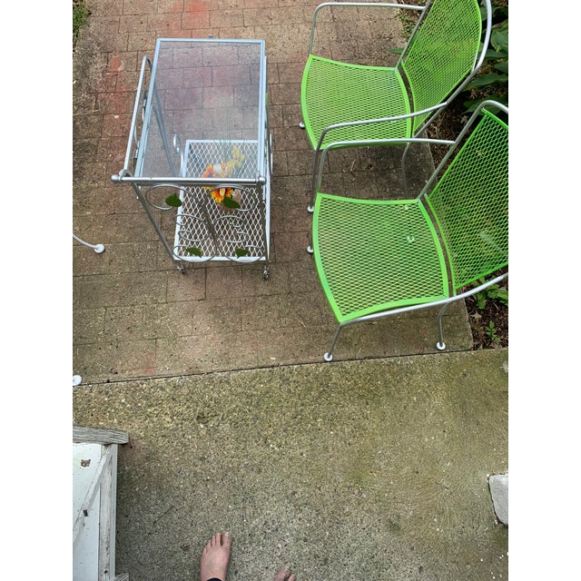 Lime Vintage Mid Century Garden Patio Chairs - A Pair For Sale - Image 8 of 12