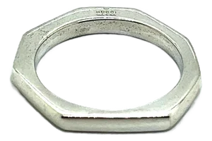 1990s Gucci Authentic Estate Abstract Ring Size 10.5 Sterling Silver