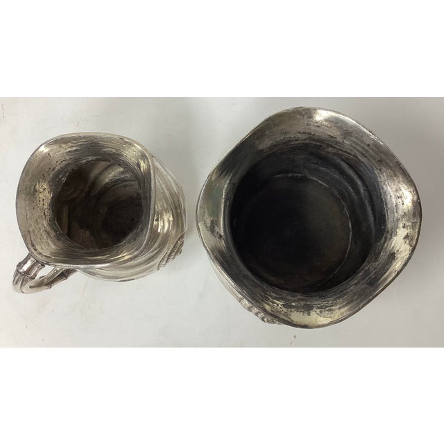 MCM or Brutalist style cream and sugar set. The design emphasizes raw, industrial beauty and the visible hand of the...