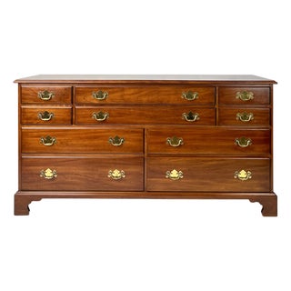 Vintage Henkel Harris Solid Wild Black Cherry Triple Dresser Model 124 For Sale