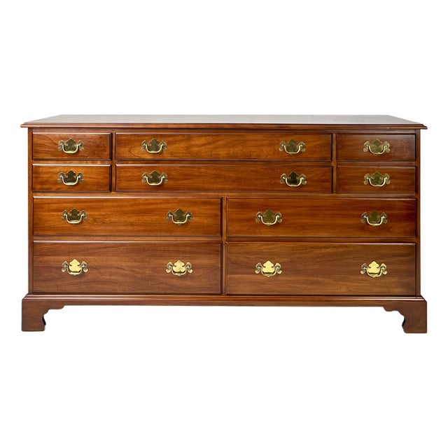 Vintage Henkel Harris Solid Wild Black Cherry Triple Dresser Model 124 For Sale