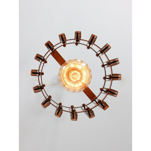 Vintage Italian Brass Cage Pendant Lamp, 1970s For Sale - Image 10 of 16