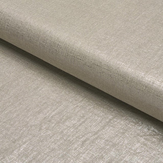 Schumacher Midnight Glow Fabric In Lustrous Metal For Sale
