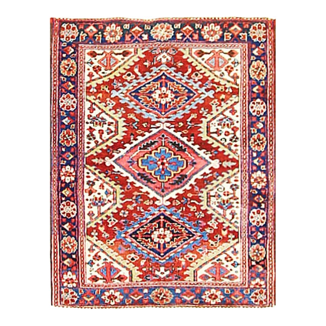 Early 20th Century Persian Heriz Rug-3'8" X 4'8" For Sale