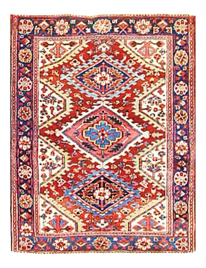 Early 20th Century Persian Heriz Rug-3'8" X 4'8"