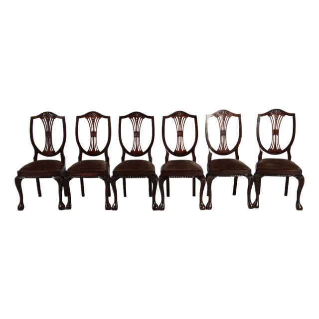 Antique Chairs in Oak, 1910, Set of 6 For Sale