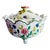 Hand Painted Vintage Italian Lidded Dish With Flowers For Sale