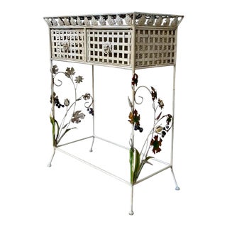 Late 19th French Handprinted Forged Iron Console Table For Sale