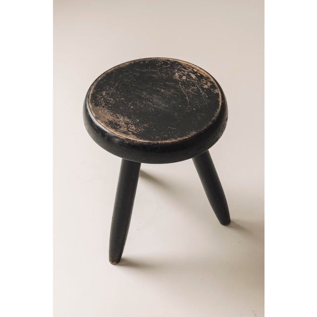 Mid-Century Modern Vintage French High Berger Stool by Charlotte Perriand, 1950s For Sale - Image 3 of 16