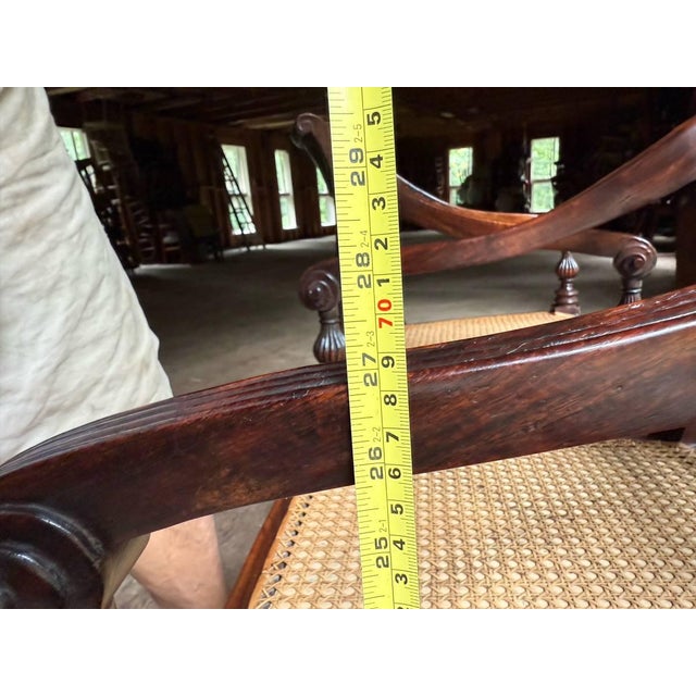 19th Century Set of Eight Regency Anglo-Indian British Colonial Style Dining Cane Seat Dining Chairs For Sale - Image 15 of 18