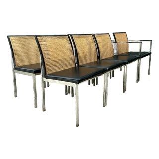 Vintage Paul McCobb for Lane Chrome and Cane Dining Chairs - Set of 8 For Sale