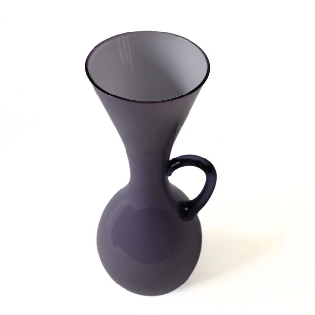 Vintage Handmade Art Glass Purple Vase from Ekenäs, Sweden For Sale - Image 3 of 5