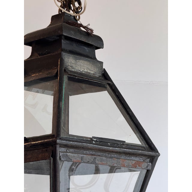 19th Century Antique Converted Hanging Lantern For Sale - Image 5 of 7