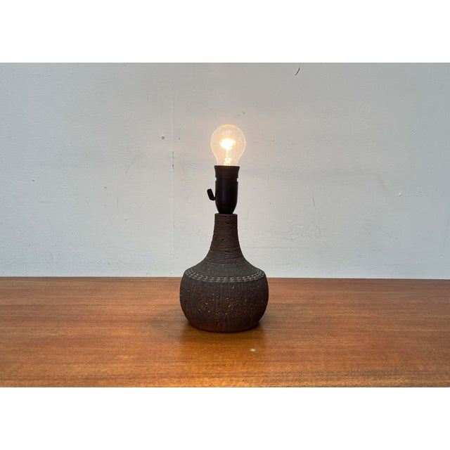 Ceramic Mid-Century Modern Danish Studio Pottery Table Lamp by Jytte Trebbien and Harry Nielsen for Tusbo, Denmark, 1960s For Sale - Image 7 of 18
