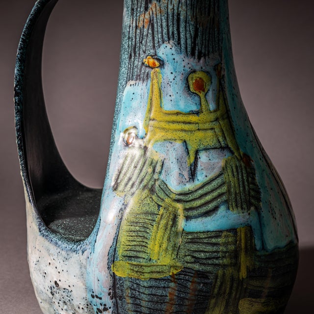 Color-Glazed Ceramic Jug by Bruno Baratti Pesaro, Italy, Mid-20th Century For Sale - Image 15 of 18