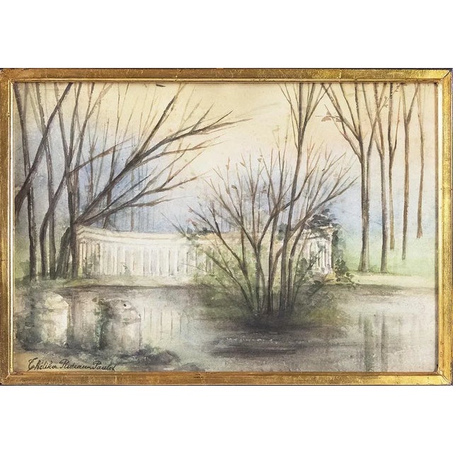 Marie Thelika Rideau Paulet, Parc Monceau, 19th Century, Watercolor, Framed For Sale - Image 3 of 11
