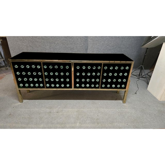 Brass and Murano Glass Sideboard with 120 Fused Spheres from Justfurnituress SRL For Sale - Image 11 of 13