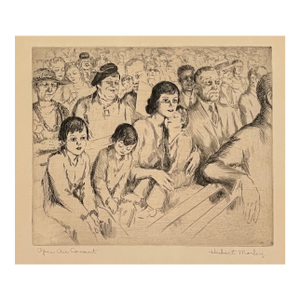 1930s Hubert Morley Open Air Concert Etching