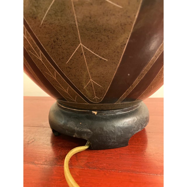 Late 20th Century Large Southwestern Style Pottery Table Lamp For Sale - Image 9 of 13