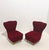 Cherry Velvet Armchairs with Wooden Legs, Italy, 1960s, Set of 2 For Sale - Image 12 of 13