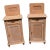 Vintage Pair Rustic Pine Wood Nightstands W/ Drawer / Cupboard & Back Splash For Sale