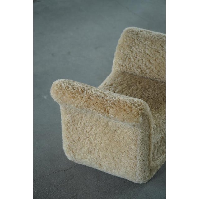 Vintage Swedish Stool in Lambswool by Otto Schulz for Boet, 1930s For Sale - Image 4 of 16