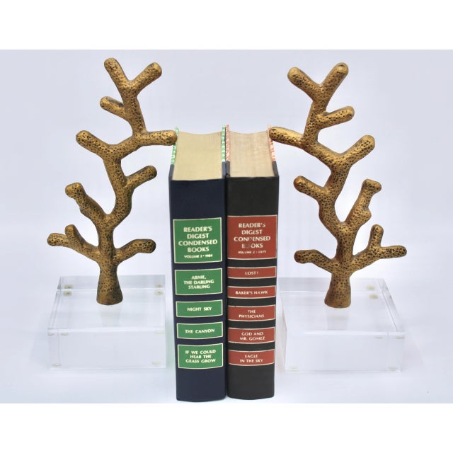 Vintage Coastal Mid Century Modern Metal Coral Reef Bookends / Mantle Decorations For Sale - Image 10 of 11