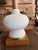 1960s 1960s Mid-Century Modern Textured Ceramic & Walnut Table Lamps With Original Tall Drum Shades - Pair For Sale - Image 5 of 12