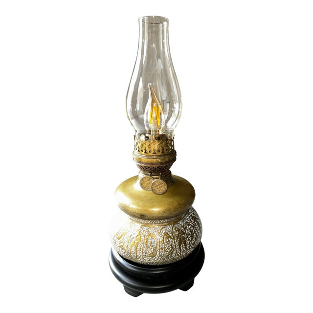 19th Century Oriental Brass Lamp For Sale