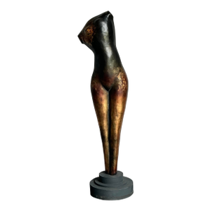 Vintage Boho Monumental Abstract Figurative Sculpture of Woman