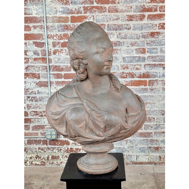 19th Century French Terracotta Bust of Madame Du Barry For Sale - Image 9 of 10
