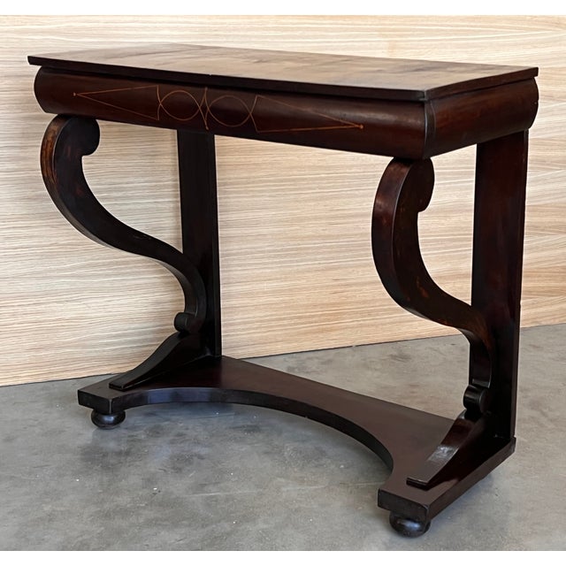 Early 19th Century Early Biedermeier Period Walnut Console Table With Drawer, Austria, Circa 1830 For Sale - Image 5 of 11