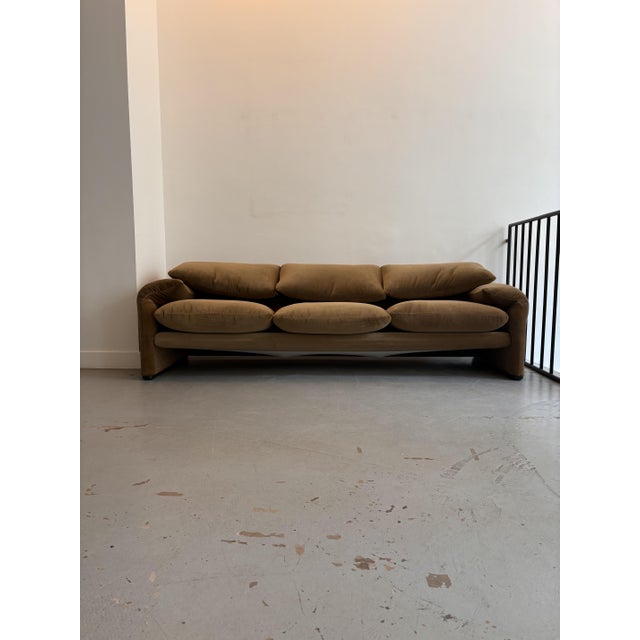 Textile Maralunga 3-Seater Sofa by Vico Magistretti for Cassina, 1970 For Sale - Image 7 of 10