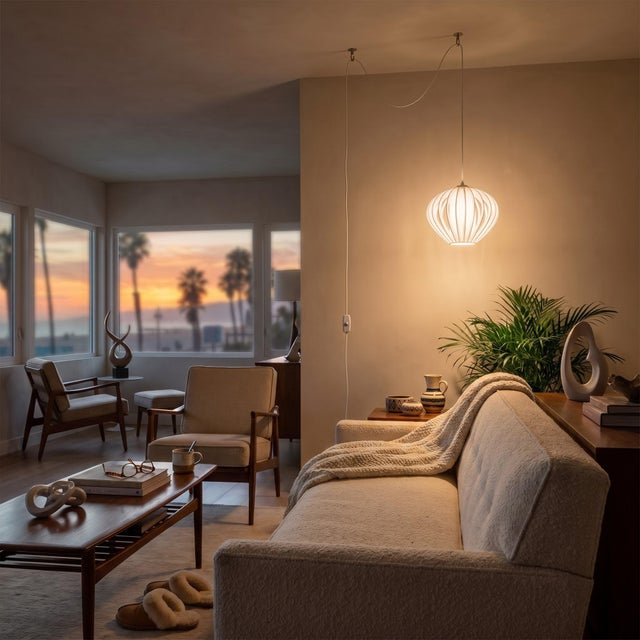 Featuring a sleek Satin Nickel Steel finish, the Kit is a modern lighting solution with a Sphere White Satin Steel Shade...