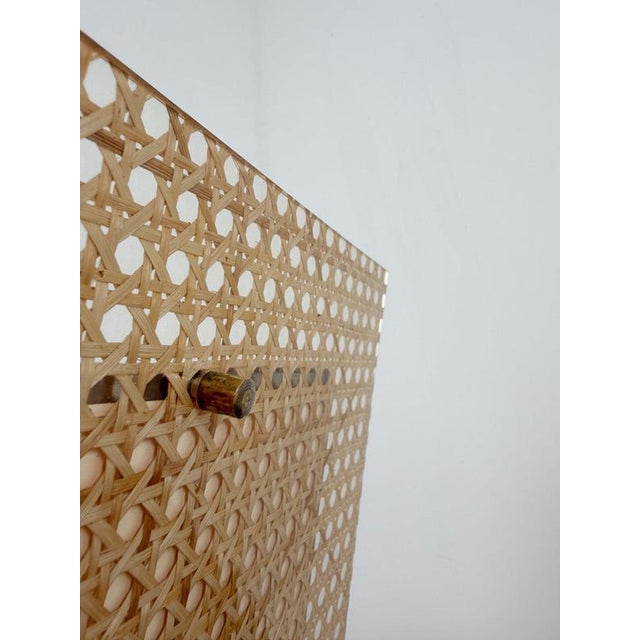 Large Picture Frame in Acrylic Glass, Cane Webbing and Brass in the style of Christian Dior, 1970s For Sale - Image 13 of 17